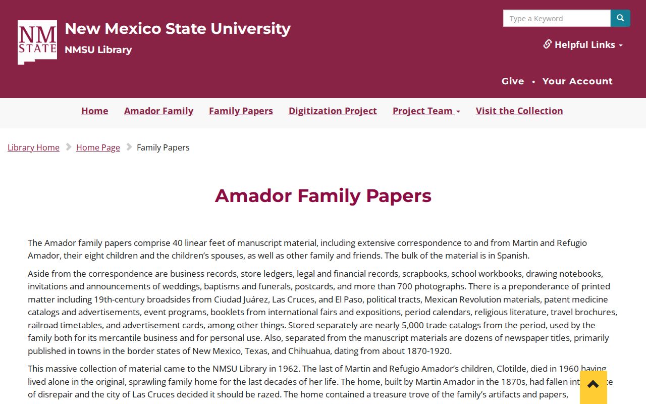 Las Cruces city directory context in the NMSU Amador Family Papers
