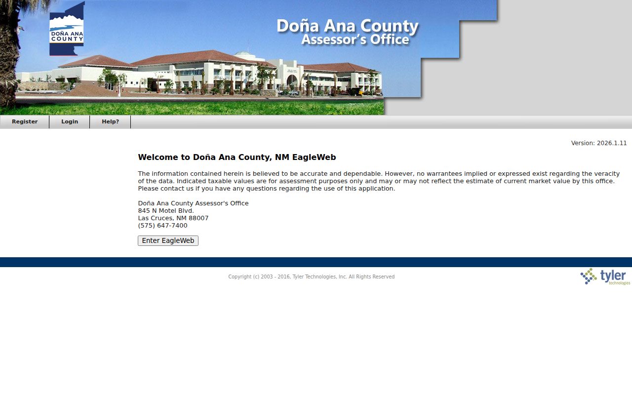 Las Cruces neighbors property context in the Doña Ana County EagleWeb search