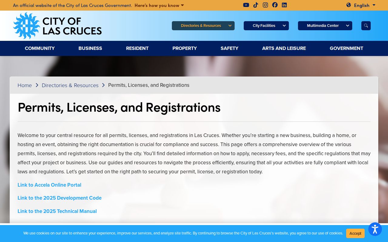 Las Cruces neighbors reference for City permits and registrations