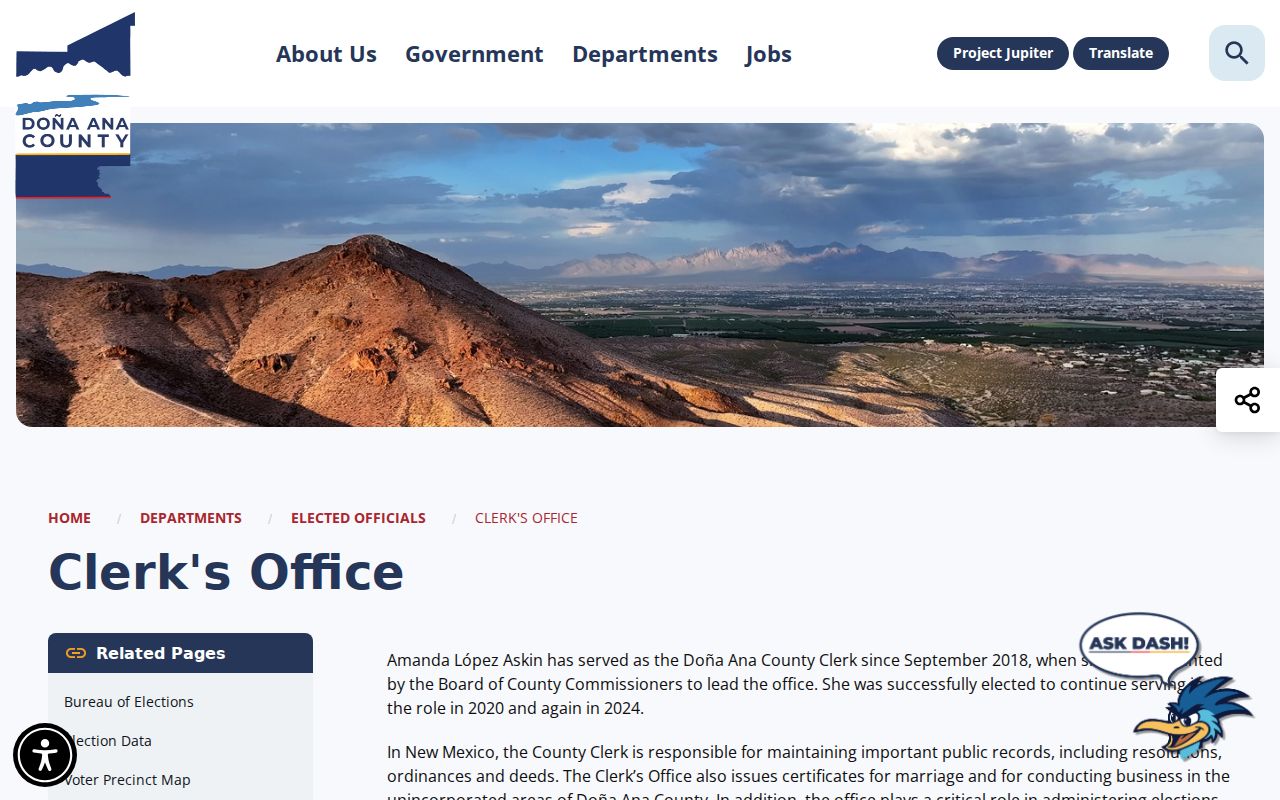 Las Cruces previous residents Doña Ana County Clerk records page