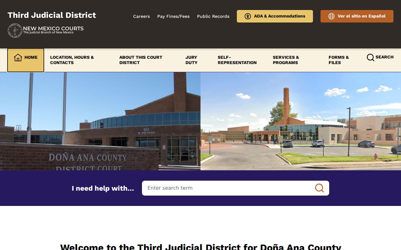 Las Cruces previous residents Third Judicial District Court access point